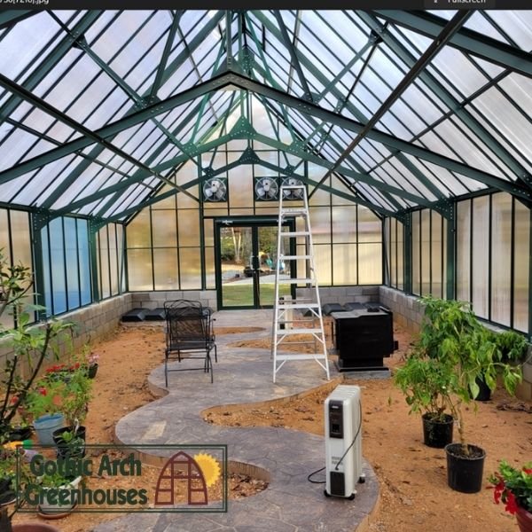 Greenhouse climate control systems including vents and thermometers